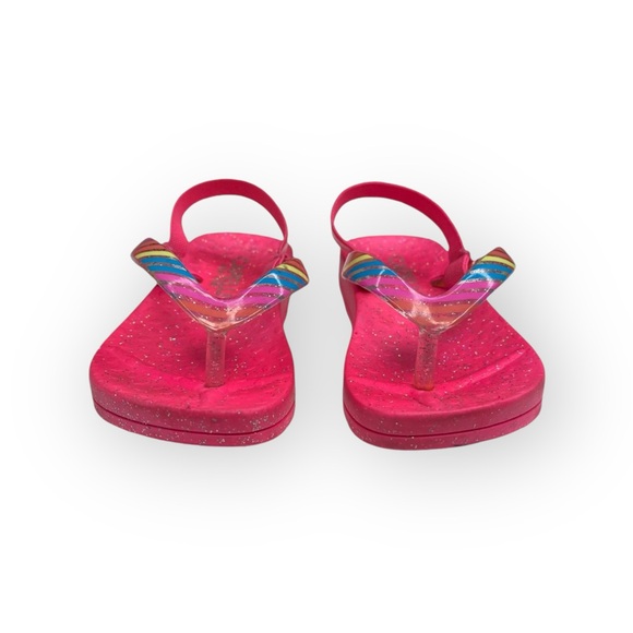 Capelli NY ㋛ Slingback Flip Flop Rainbow Glitter Sandals ㋛ Fuchsia ㋛ Size 4 / 5 - Picture 8 of 16